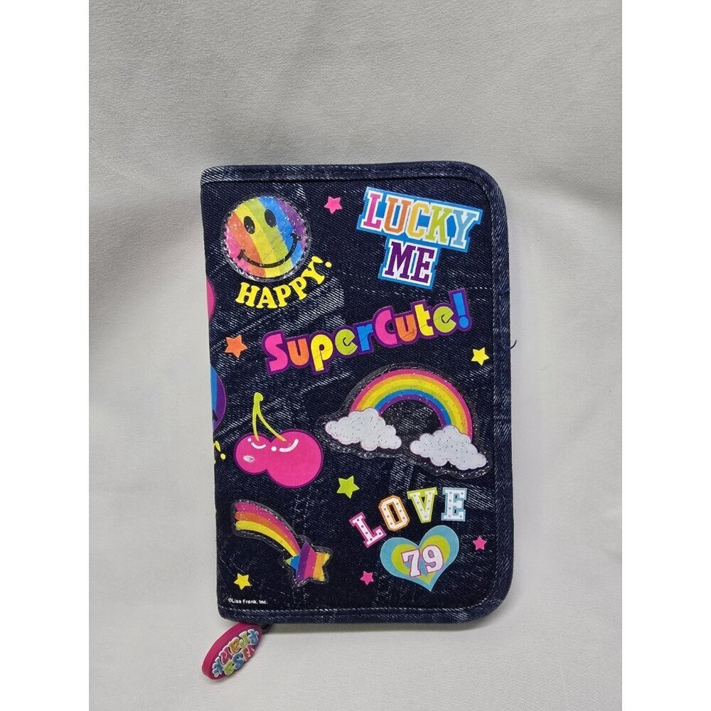 Vintage Lisa Frank Denim Full Zip Planner Wallet Purse Agenda Bag 20cm×13cm